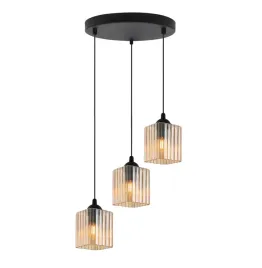 lampa-sufitowa-wiszaca-zyrandol-czarna-potrojna-szklana-miod-szklo-e27