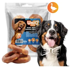 uniq-pets-przysmaki-dla-psa-donut-500g-ring-ze-skory-wolowej-z-kaczka-12cm