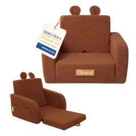 fotelik-dzieciecy-flumi-2w1-rozkladany-baranek-brazowy