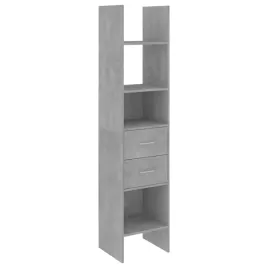 regal-na-ksiazki-z-4-przegrodami-i-2-szufladami-szarosc-betonu-40x35