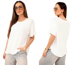 biala-bluzka-damska-dzianinowa-oversize-z-krotkim-rekawem