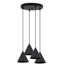 lampa-sufitowa-wiszaca-zyrandol-nowoczesna-soho-czarna-stozek-4-klosze-e14