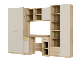 dziecieca-mebloscianka-bravo-280x200biurkoszafkidab-grand-kaszmirowy-bez