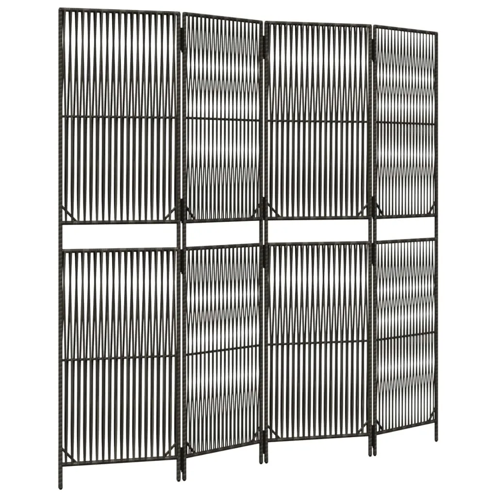 parawan-4-panelowy-szary-polirattan-stan-nowy