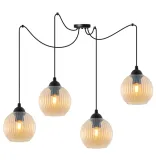 lampa-sufitowa-wiszaca-zyrandol-pajak-loft-miodowe-szklane-kule-ryflowane-stan-nowy