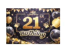 tlo-fotograficzne-urodziny-21-baner-czarne-zlote-balony-happy-birthday