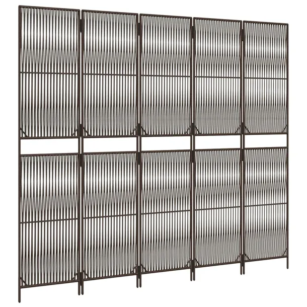 parawan-5-panelowy-brazowy-polirattan-stan-nowy