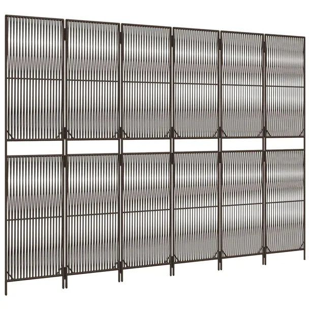 parawan-6-panelowy-brazowy-polirattan-producent-vidaxl