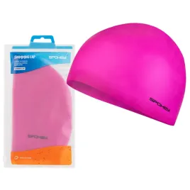 czepek-plywacki-na-basen-silikonowy-elastyczny-rozowy-treningowy-spokey