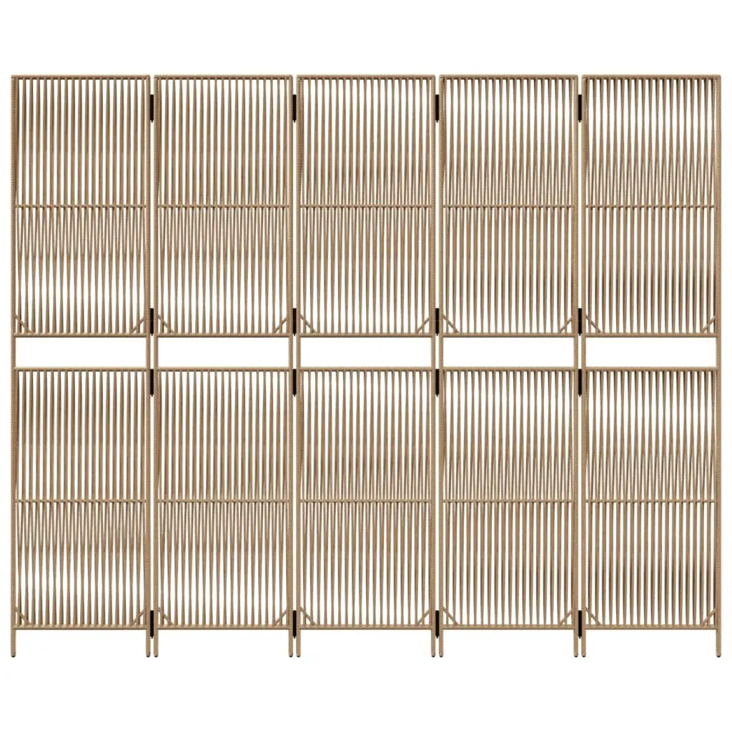 parawan-5-panelowy-bezowy-polirattan-stan-nowy