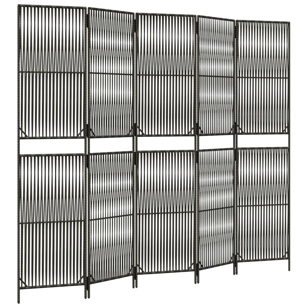 parawan-5-panelowy-szary-polirattan-stan-nowy