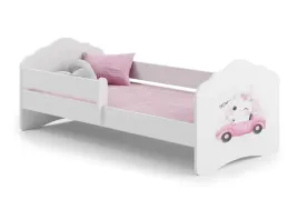 lozko-dzieciece-fala-140x70-z-barierka-i-materacem-wzor-kot-bialy