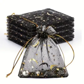 torebka-opakowanie-na-prezent-mix-kolorow-czarne-gwiazdki-ksiezyce-x10szt