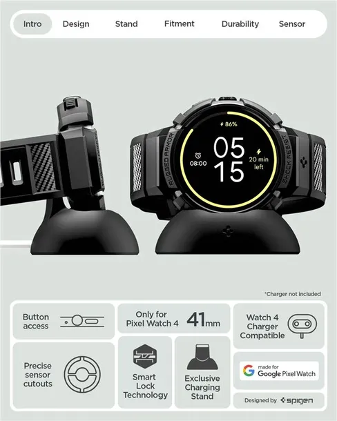 spigen-rugged-armor-pro-stand-matte-black-google-pixel-watch-4-41mm-kolor-inny