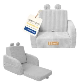 fotelik-dzieciecy-flumi-2w1-rozkladany-sztruks-szary