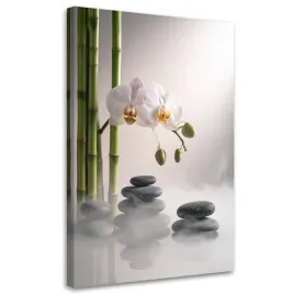 obraz-do-salonu-sypialni-kuchni-biura-kwiat-orchideii-kamienie-bambus-zen