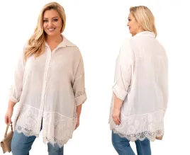 bezowa-koszula-damska-bawelniana-plus-size-z-koronkowym-dolem