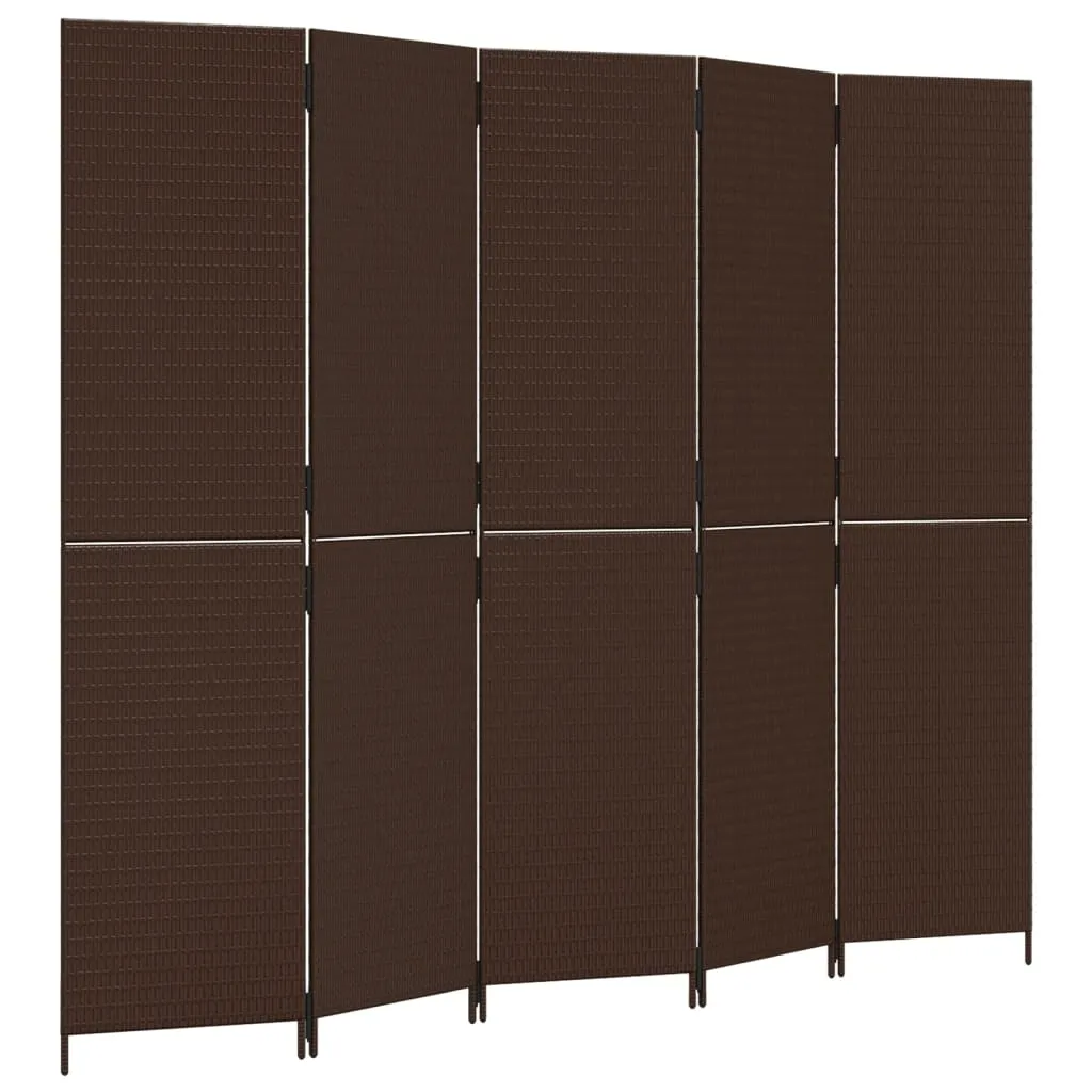 parawan-polirattanowy-brazowy-5-paneli-245x200cm-stan-nowy
