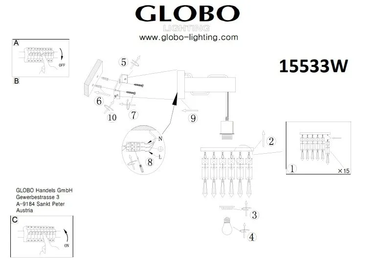 kinkiet-comma-15533w-globo