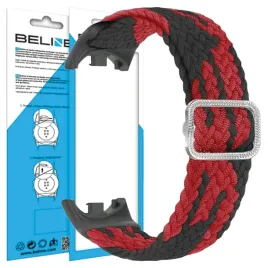 beline-pasek-mi-band-9-8-nylonczarno-czerwony-black-red