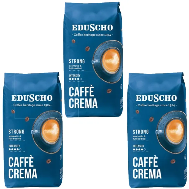 Eduscho Caffè Crema Strong Kawa Ziarnista Arabika Robusta 1kg x3