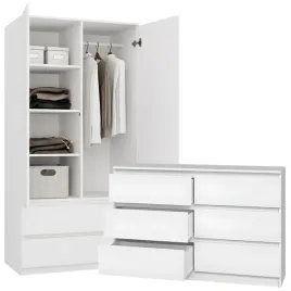 zestaw-szafa-z-drazkiem-90-cm-komoda-z-6-szufladami-120-cm-garderoba-biala
