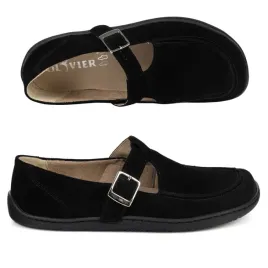 damskie-buty-barefoot-skorzane-olivier-1295-klamerka-czarny-welur