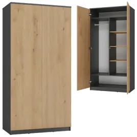 szafa-dwudrzwiowa-bez-uchwytow-garderoba-90-cm-z-polkami-drazkiem-na-ubrani