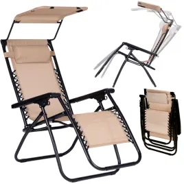 lezak-plazowy-ogrodowy-z-daszkiem-regulowany-wodoodporny-lekki-bezowy