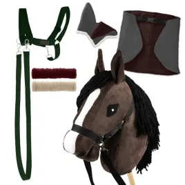 hobby-horse-zestaw-kon-gniady-derka-nauszniki-szary-i-braz-kantar-c-zielony