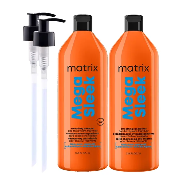 MATRIX MEGA SLEEK Szampon Odżywka wygładzająca do włosów puszących 2x1000ml