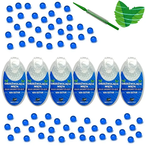 Kulki smakowe do papierosów ORZEŹWIAJĄCA MIĘTA 600szt