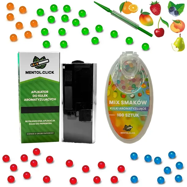 Kulki smakowe do papierosów - APLIKATOR + MIX SMAKÓW 100szt