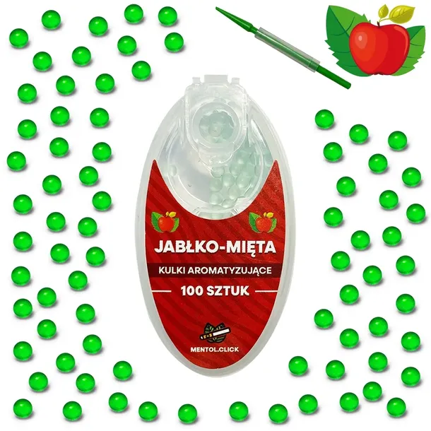 Kulki smakowe do papierosów JABŁKO MIĘTA 100szt
