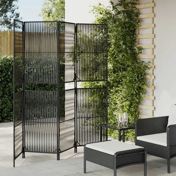 parawan-4-panelowy-czarny-polirattan-stan-nowy