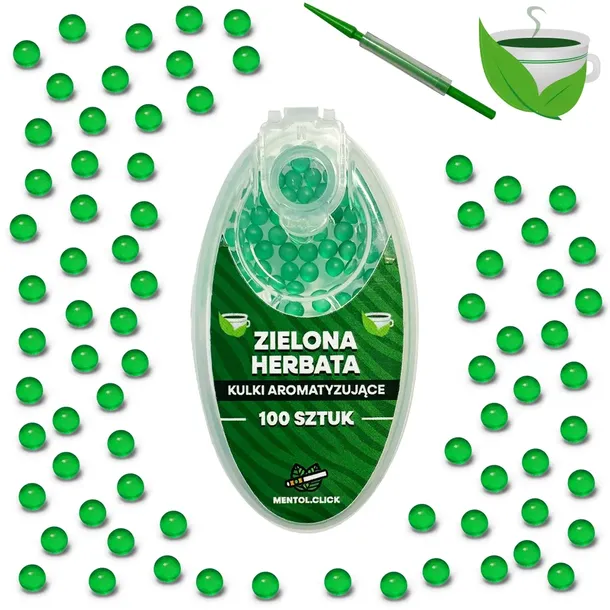 Kulki smakowe do papierosów ZIELONA HERBATA 100szt