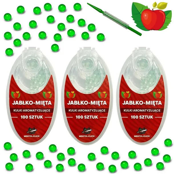Kulki smakowe do papierosów JABŁKO MIĘTA 300szt