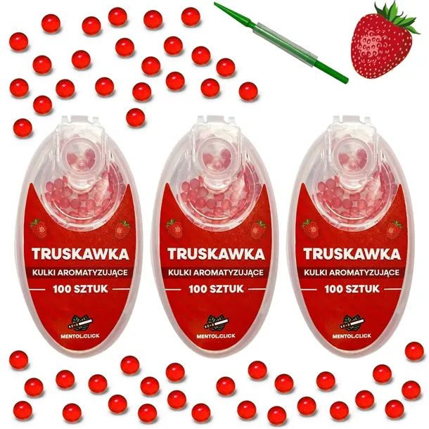 Kulki smakowe do papierosów TRUSKAWKA 300szt