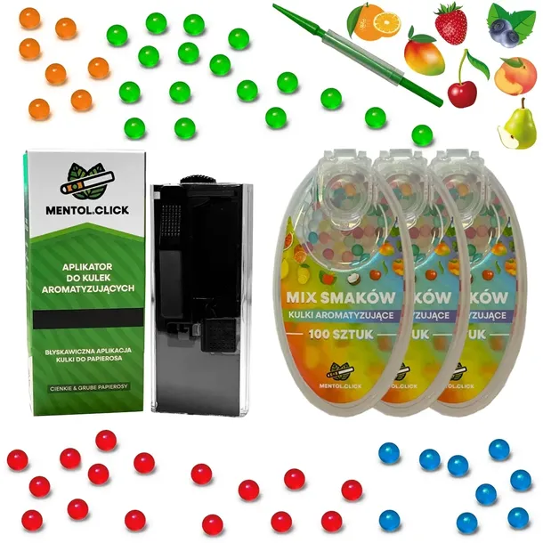Kulki smakowe do papierosów - APLIKATOR + MIX SMAKÓW 300szt