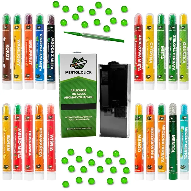 Kulki smakowe do papierosów - APLIKATOR + MIX SMAKÓW 1000szt - 20x 50szt