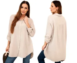 ciemno-bezowa-damska-koszula-bawelniana-muslinowa-plus-size
