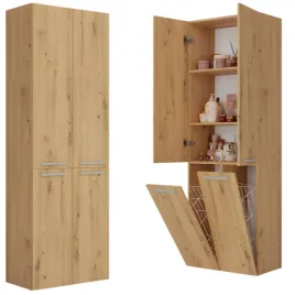 slupek-lazienkowy-z-koszami-na-pranie-szafka-regal-zamykany-dab-artisan