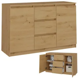 komoda-z-szufladami-dab-artisan-120-cm-3-szuflady-2x-drzwi