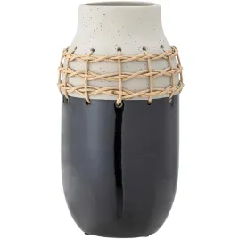wazon-ceramiczny-bloomingville-janie-32-cm-czarny-z-papercord-dekor