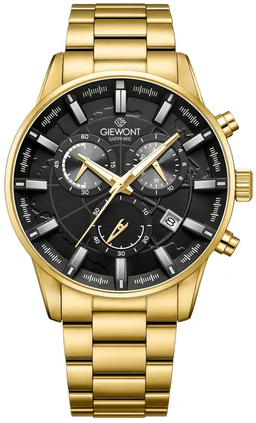 Zegarek Męski Giewont Chronograph Sapphire Złoto Czarny GW4580-B4