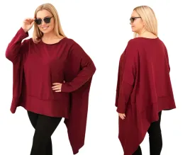 bordowa-bluzka-damska-bawelniana-plus-size-asymetryczna