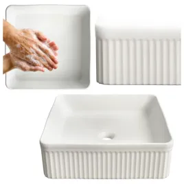 umywalka-nablatowa-ceramiczna-zlew-viora-biala-ryflowana-kwadratowa-40-5-cm