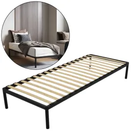 stelaz-lozka-80x200-cm-aluminiowy-czarny-wysoki-drewniane-sprezyste-listwy