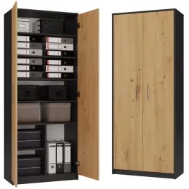 regal-biurowy-2d-8-polek-do-biura-salonu-pokoju-gabinetu-artisan-antracyt