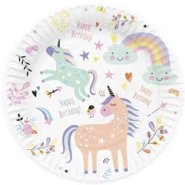 talerzyki-papierowe-jednorozce-happy-birthday-mix-folat-23-cm-8-sz